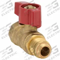 APPROVED VENDOR Manual Two-Way Ball Valve: 1/2 in, Brass, Straight, FNPT x Flare, Std Port Ball Port (MPN G-GBV-5050F). Key specifications — Brand: APPROVED VENDOR; Handle: Tee.