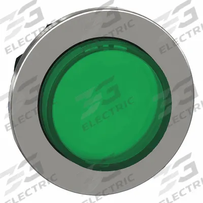 SCHNEIDER Extended Push Button: Green, 30 mm Mounting Size, Metallic - Illuminated Extended-Length Push-Button Operators