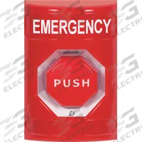 SAFETY TECHNOLOGY INTL Exit Push Button: 4 7/8 in Ht, 3 3/16 in Dp, 3 1/4 in Wd, ADA Compliant, Red (MPN SS2009EM-EN). Key specifications — Color: Red; Product Type: Exit Push Button; ADA Compliant: Yes; Brand: SAFETY TECHNOLOGY INTERNATIONAL.
