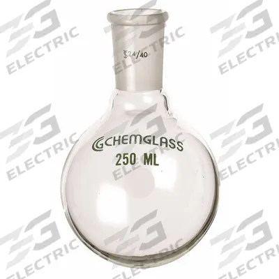 CHEMGLASS Boiling Flask: 10 mL, Colorless, Round, A - Glass Boiling Flasks