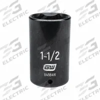 GEARWRENCH General Purpose Impact Sockets: 1/2 in Drive Size, SAE, 1 1/2 in Socket Size, 6-Point (MPN 84564N). Key specifications — attr1215501: GEARWRENCH; attr1215515: Black Oxide; attr1215518: 1-1/2 in.