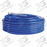 GRACO COUPLED HOSE: 1/4 in Inside Dia, 100 ft Overall Lg, Nylon, Nylon, Blue, 180°F Op Temp - Max (MPN 223771). Key specifications — Brand: GRACO; Tube Material: Nylon; Color: Blue; Compatible Media Type: Paints; Compatible with Manufacturer Model Number: Airless Sprayers; Cover Material: Nylon; Fitting Gender: Female.