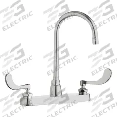 CHICAGO FAUCETS Gooseneck Kitchen/Bathroom Faucet: 1100, Cast Brass, Centerset, Deck, 2 Handles (MPN 1100-GN2AE35-317AB). Key specifications — Series: 1100; Brand: CHICAGO FAUCETS.