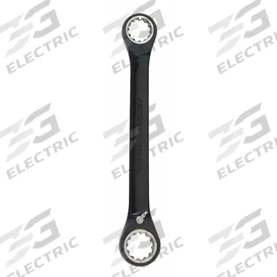 PROTO Box End Wrench: Black Chrome, 1/2 in_9/16 in Head Size, 7 in Overall Lg - SAE, Double End, 12-Point, Ratcheting Box End Wrenches