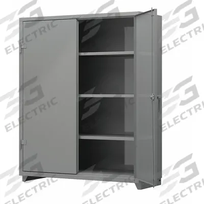 STRONG HOLD Storage Cabinet: 60 in x 24 in x 75 in, Swing Handle & Padlock Hasp - Industrial Shelf Cabinets