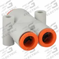 SMC Push-Fit Wye Fitting: 5/16 in OD x 5/16 in OD x 1/2 in OD Size, Polybutylene Terephthalate (MPN KQ2U09-13A). Key specifications — Brand: SMC.