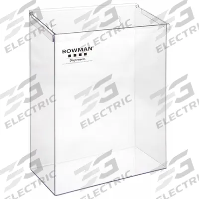 BOWMAN DISPENSERS Protection Dispenser: Wall, 12 5/8 in x 5 3/4 in x 17 in, PETG - Hinged Top Dispensers for Bulk Protective Clothing