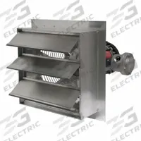 Shutter Mounted Hazardous Location Exhaust Fan: 12 in Blade, 1 Speed, 1/3 hp, 1,670 cfm, 1 ph (MPN AX12-4). Key specifications — Hazardous Location Class: Class I, Div 1, Group C and D; Class II, Div 1, Group F and G; Brand: CANARM; Motor Enclosure: Totally Enclosed Air Over; Frame Material: Aluminum; Number of Speeds: 1; Frame Finish: Powder Coated; Nameplate Voltage: 115/208-230V AC.