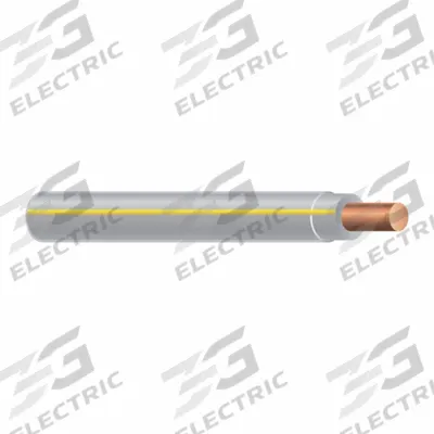 SOUTHWIRE Wire: Copper, 12 AWG, 1 Conductors, Solid, Gray/Yellow, 500 ft Lg - Copper THHN/THWN Building Wires