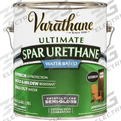 VARATHANE Finish: Finish, Exterior, Water, 1 gal Container Size, Wood, Semi-Gloss - Wood Sealers & Finishes