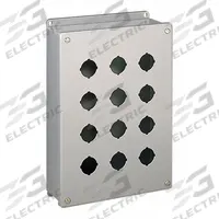 HOFFMAN Push Button Enclosure: 22mm, 2 Holes, 304 Stainless Steel, NEMA 4X (MPN E2PBGSS). Key specifications — Brand: HOFFMAN; Environments & Applications: Washdown-Corrosion-Resistant.