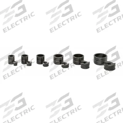 GREENLEE Knockout Punch Set: 10 ga Max Sheet Metal Capacity-Steel, (6) Dies/(6) Punches - Greenlee Knockout Punch & Die Sets