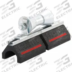 DURA-BLOK Pipe Support Block: Rubber Base, Electroplated Cast Iron, 6 in Overall Lg (MPN DBR16-20). Key specifications — Support Material: Cast Iron; Base Material: Rubber; Base Size: 6 in L x 20.2 in W; Brand: DURA-BLOK.