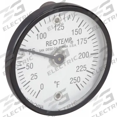 REOTEMP Magnetic Dial Thermometer: 0°F to 250°F /-20°C to 120°C - General Purpose Magnetic-Back Dial Thermometers