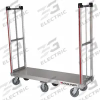 MAGLINER Platform Truck: 1,800 lb, 60 in L x 18 in W x 13 in H Deck, Rubber, 8 in Caster Dia, Smooth (MPN BDHK182). Key specifications — Brand: MAGLINER; Caster/Wheel Configuration: (4) Swivel; Color: Silver; Caster Wheel Width: 2 in.
