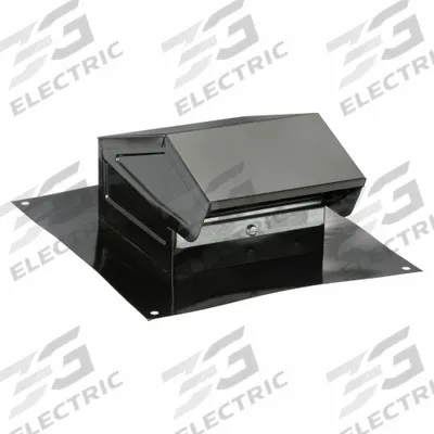 Dayton Roof Cap: Smooth Rain Cap, Round, 4 in Duct, CS1, Steel, Black Finish, Epoxy - Roof Caps