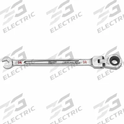 MILWAUKEE Combination Wrench: Chrome Vanadium Steel, Chrome, 1/4 in Head Size - SAE 12-Point Ratcheting Combination Wrenches