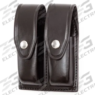 GOULD & GOODRICH, INC. Magazine Pouch: Black, Leather, Basket Weave - Duty Equipment Pouches