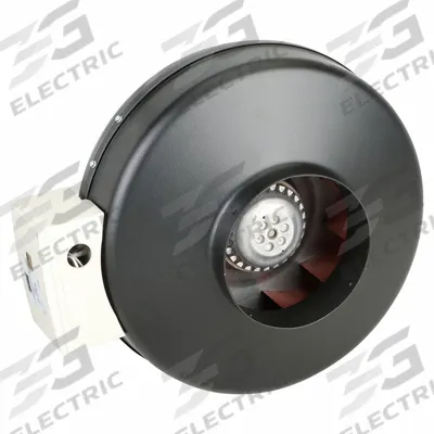 Dayton In-Line Duct Fan: 308 cfm Max., 6 in Duct, 111.9 W, 120V AC, 1 Ph, IP54 - General Purpose Inline Duct Fans