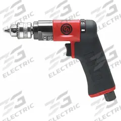 CHICAGO PNEUMATIC Air-Powered Drill: 1/4 in Chuck, Light Duty, 2,800 RPM, 0.3 hp, Keyed, Reversible (MPN CP7300RC). Key specifications — attr1320790: CHICAGO PNEUMATIC.