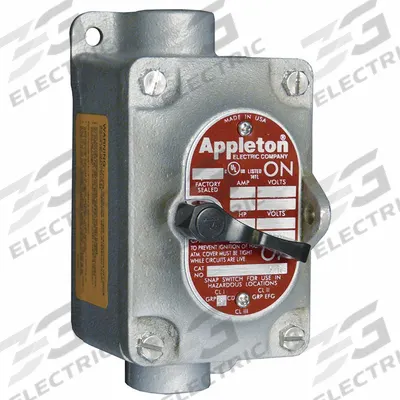 APPLETON ELECTRIC Tumbler Switch: 1 Gang, 4-Way, 20 A, 277 V AC, Feed-Thru Hub - One-Gang Front Lever Tumbler Switches