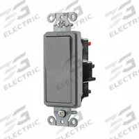 HUBBELL Wall Switch: Rocker Switch, 3-Way, Maintained, Gray, 120/277V AC, 15 A (MPN DS315STGY). Key specifications — Illuminated: No; Voltage Rating: 120/277V AC.