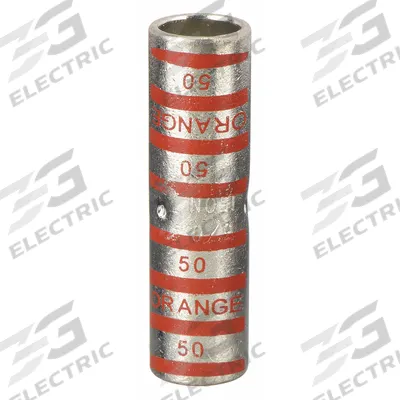 THOMAS & BETTS Open Barrel Splice: 3/0 AWG Wire Size, Orange Code, 2.25 in - Crimped Butt Splice Compression Connectors