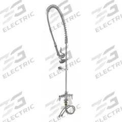 T&S BRASS Pre Rinse Faucet: Deck, Single-Post, 1 Mounting Holes, Brass, Chrome, 1.42 gpm Flow Rate (MPN B-0113-B). Key specifications — Brand: T&S BRASS; Color/Finish: Chrome.
