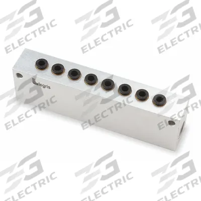 LEGRIS Pipe Manifold Fitting: Inline, NPT x NPT, Aluminum, 3/8 in NPT, 3/8 in NPT - Air & Fluid Block Manifolds