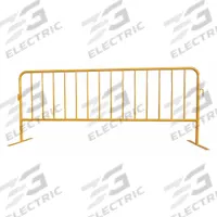 APPROVED VENDOR Crowd Control Barrier: Manual Carry, 40 1/2 in Ht, 8 1/2 ft Lg, 20 in Wd, Yellow (MPN 31DW09). Key specifications — Brand: APPROVED VENDOR; Portability: Manual Carry; Material: Steel; Message: No Legend; Includes: (2) Flat Removable Feet; Finish: Powder Coated; Connecting Option: Interlocking; ADA Compliance: No.