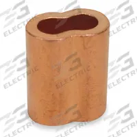 DAYTON Wire Rope Oval Sleeve: Oval Sleeve, Swage, 1/16 in Compatible Rope Dia, Copper, Plain, 25 PK (MPN 1DLE4). Key specifications — Material: Copper; Brand: DAYTON; Finish: Plain.