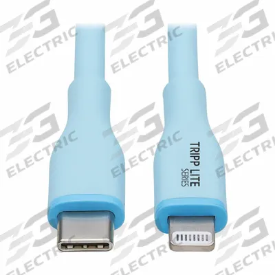 EATON TRIPP LITE Usb Cable: Type C End 1, Lightning End 2, Blue, 6 ft Lg - Antimicrobial USB & Lightning Cables
