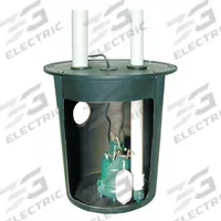 ZOELLER Sump Pump System: 9.7 gal Basin, 1/3 hp, 34 gpm @ 10' of Head, 19 ft Max. Head, Single Phase (MPN 900-0002). Key specifications — Discharge Location: Top; Brand: ZOELLER; Includes: Submersible Pump; Switch: Integral Vertical.