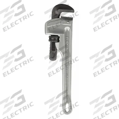 RIDGID Pipe Wrench: Aluminum, 2 in Jaw Capacity, Serrated, 12 in Overall Lg - Straight Pipe Wrenches