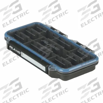 PLANO Compartment Box: 9 1/8 in x 5 in x 1 1/4 in, Black/Clear, 30 Compartments - Small Parts Compartmented Boxes with Adjustable Dividers