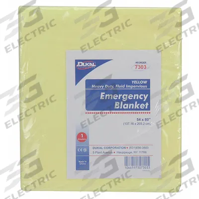 FIRST AID ONLY Rescue Blanket: Yellow, 54 in Wd - High-Visibility Disposable Blankets