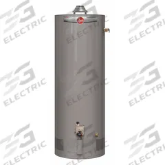 RHEEM Residential Gas Water Heater: Liquid Propane, Low NOx, 40 gal, 36,000 BTU, 63.25 in Ht (MPN PROG40-36P RH62). Key specifications — Display Sell UOM: EA; Market: Residential; Standards: US CSA (Star); Sub-brand: gas water heater; Brand: RHEEM; Low NOx: Yes; Water Connection Location: Center; Fuel Type: Liquid Propane.