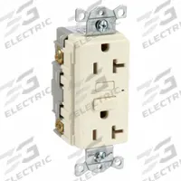 BRYANT GFCI Receptacle: Duplex, 5-20, Light Almond, GFCI, 125V AC, 20 A, 2 Pole / 3 Wire (MPN GF20LA)