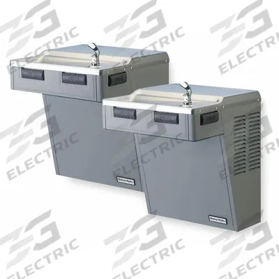 HALSEY TAYLOR Bi-Level Drinking Fountain: On-Wall, 38 in Ht, Front Pushbar/Side Pushbar - On-Wall Two-Level Drinking Fountains