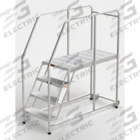 EGA Mobile Work Platform: 3.3 ft Platform Ht - Max, 24 in x 49 in, Aluminum, 300 lb Load Capacity (MPN A009H). Key specifications — Folding: Not Foldable; Mobility: Rolling; Use Location: Indoor; Brand: EGA; Color: Silver; Height Adjustability: Fixed Height; Includes Handrails: Handrails Included; Locking Mechanism: No Locking Mechanism.