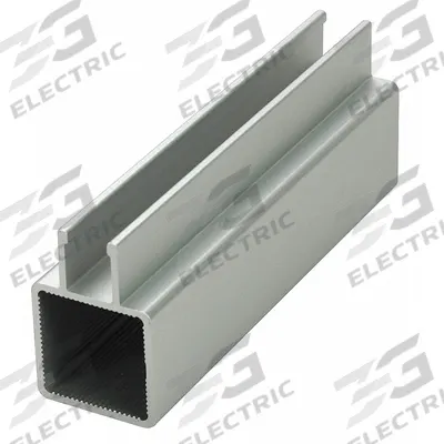 80/20 Double-Flanged Square Tube Profile: 1 in x 1 in, 12 ft Lg, 1 Open Slots - Double-Flanged Square Profile