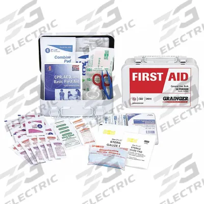 FIRST AID ONLY First Aid Kit and Housing: Industrial, 10 People Served, 77 Components - General Purpose First Aid Kits