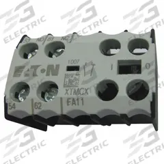 EATON Auxiliary Contact: 2NO/2NC, 10 A Max Current (AC), Front Mount, Front-Mounted (MPN XTMCXFA22). Key specifications — Brand: EATON; Compatible with Series: XTRM Miniature Control Relays.