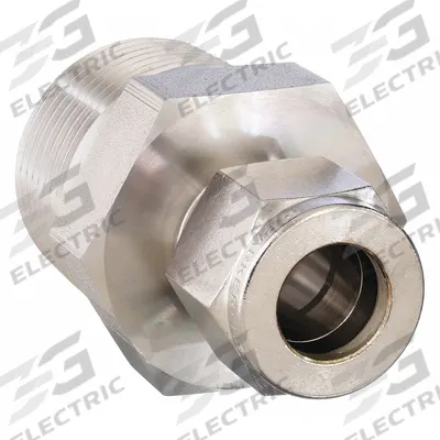 PARKER Compression Fitting Adapter: 1/2 in OD x 1 in Pipe Fitting Size - Double-Ferrule Stainless Steel Fittings