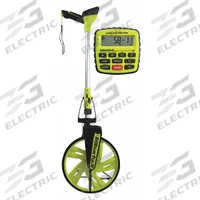 CALCULATED INDUSTRIES Measuring Wheel: 9,999,999 yd Range, Adj Handle Handle, Spoked Single Wheel (MPN 6575). Key specifications — attr939189: Digital Measuring Wheel; attr934748: 6575; attr939173: Batteries Required (Included); attr939174: 9V; attr939175: Button; attr939180: Foldable; attr939193: SAE; attr939172: General Contractors.
