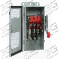 EATON Safety Switch: Fusible, 60 A, Three Phase, 600V AC, Galvanized Steel, Indoor (MPN DH362FGK). Key specifications — Brand: EATON.