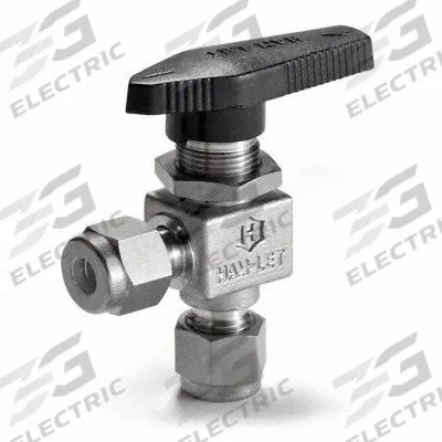HAM-LET Manual Two-Way Ball Valve: 1/4 in, Stainless Steel, Angle, Compression x Compression - Angle-Body Stainless Steel Ball Valves