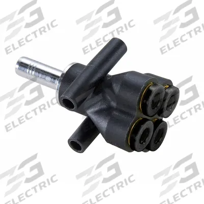 LEGRIS Push-Fit Wye Fitting: 8 mm OD x 4 mm OD x 4 mm OD x 4 mm OD Size, Polymer - Nylon & Nickel-Plated Brass Tube Fittings