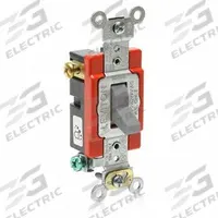 LEVITON Wall Switch: Toggle Switch, 3-Way, Maintained, Gray, 120/277V AC, 20 A (MPN A1223-GY). Key specifications — Illuminated: No; Voltage Rating: 120/277V AC.