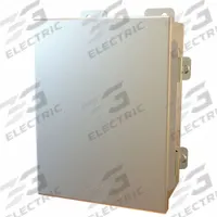 HAMMOND Electrical Enclosure: Stainless Steel, 8 in x 6 in x 4 in, NEMA 12/13/3R/4/4X, w/Panel, IP66 (MPN 1414N4PHSSG). Key specifications — Brand: HAMMOND; Closure Method: Clamps; Enclosure Material: Stainless Steel; Includes Inner Panel: with Inner Panel Included.